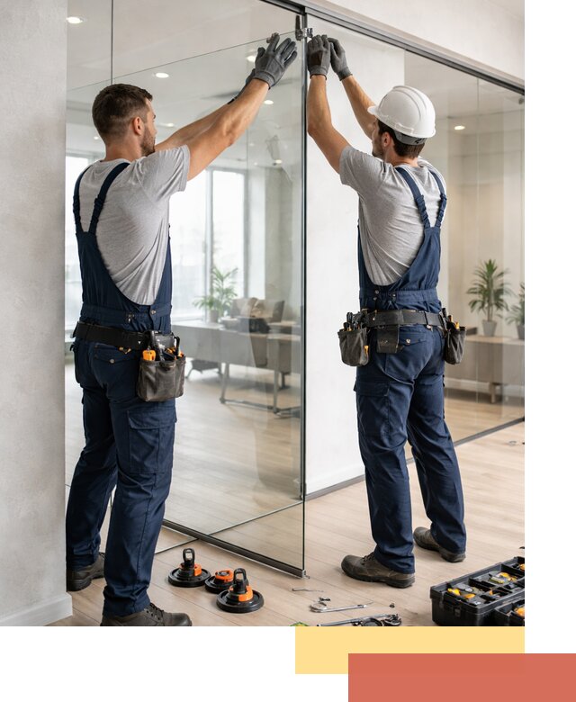 Безрамные стеклянные перегородки под ключ в Верхнем Уфалее