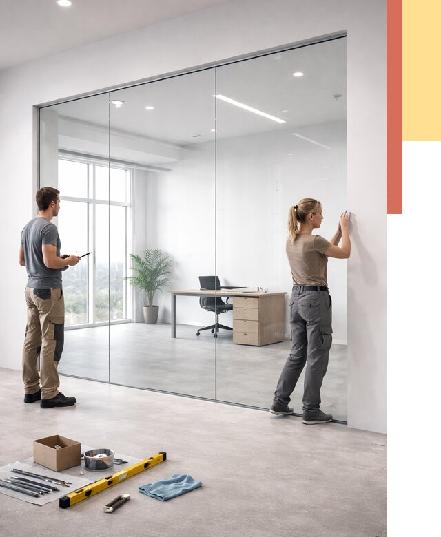 Перегородки из закаленного стекла в Верхнем Уфалее от 9722 руб. под ключ | ОТДЕЛОЧНИК-Врф