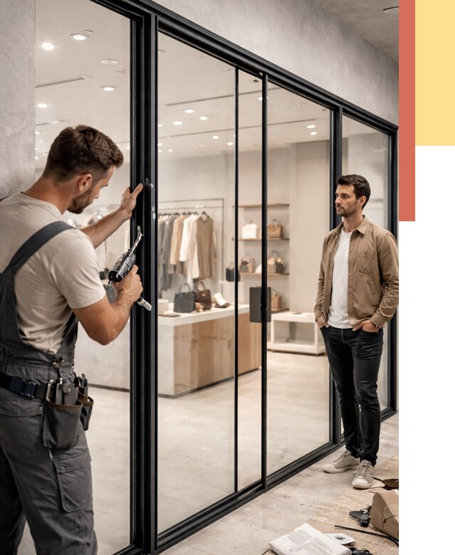 Стеклянные перегородки для магазинов в Верхнем Уфалее от 8392 руб. под ключ | ОТДЕЛОЧНИК-Врф