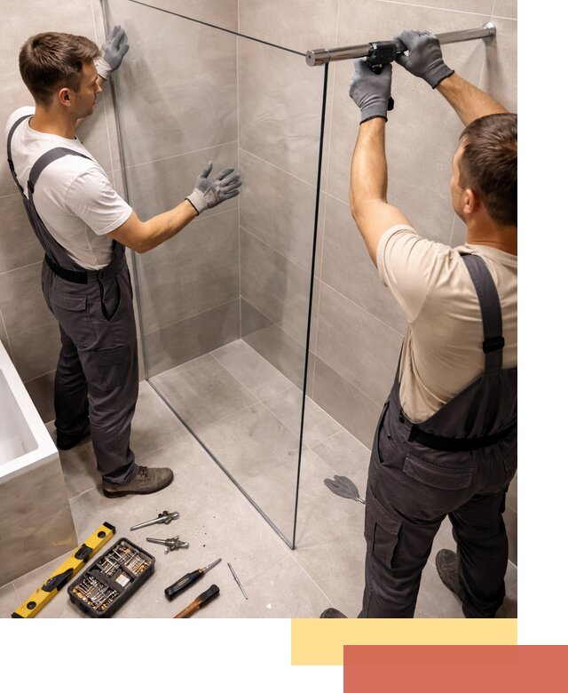 Стеклянные перегородки для душа в Верхнем Уфалее — изготовление и монтаж