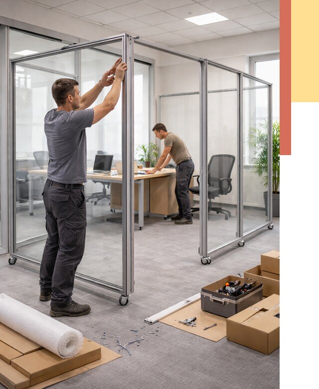 Мобильные офисные перегородки в Верхнем Уфалее от 12793 руб. — установка под ключ | ОТДЕЛОЧНИК-Врф