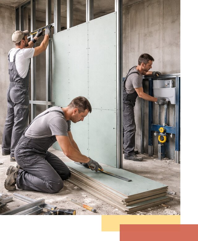 Монтаж и ремонт сантехнических перегородок в Верхнем Уфалее