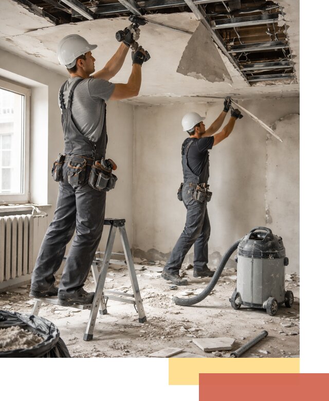 Демонтаж гипсокартонного потолка в Верхнем Уфалее быстро и аккуратно