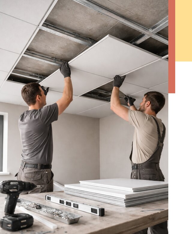 Монтаж кассетного потолка в Верхнем Уфалее от 4605 руб/м2 — установка и сборка | ОТДЕЛОЧНИК-Врф