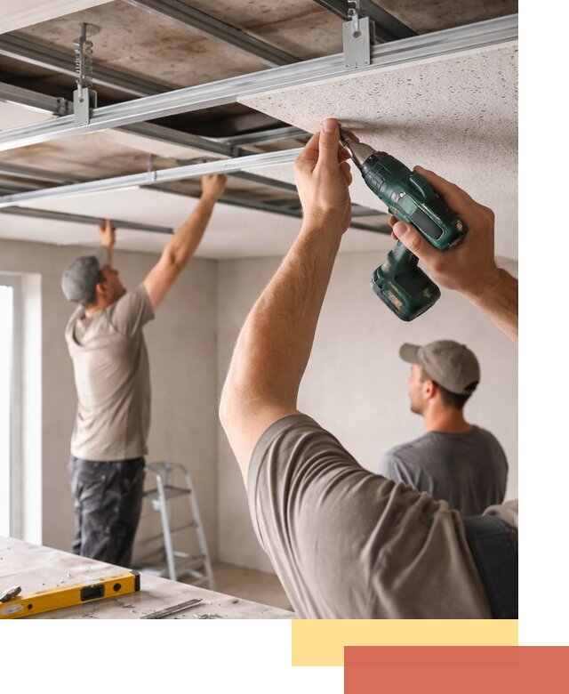 Монтаж акустического потолка в Верхнем Уфалее под ключ