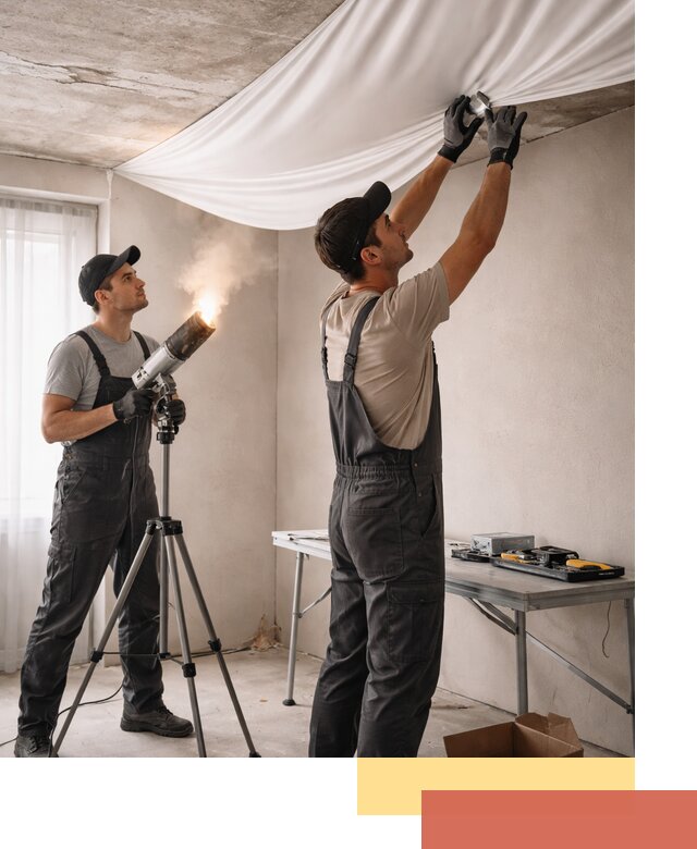 Установка натяжного потолка под ключ в Верхнем Уфалее