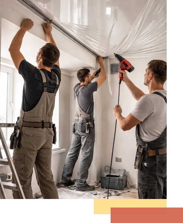 Монтаж глянцевого натяжного потолка в Верхнем Уфалее быстро и качественно