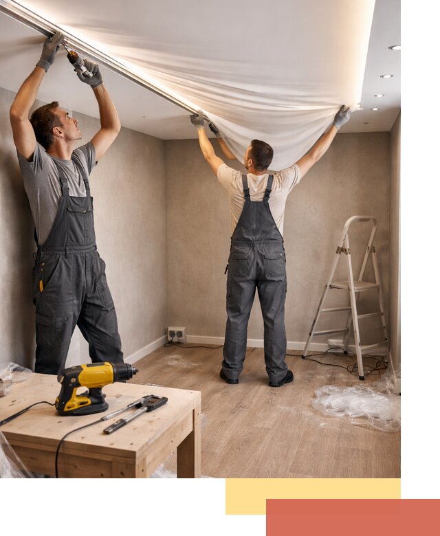 Монтаж натяжного потолка с подсветкой в Верхнем Уфалее цена и сроки