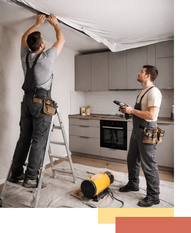 Монтаж натяжного потолка на кухне в Верхнем Уфалее