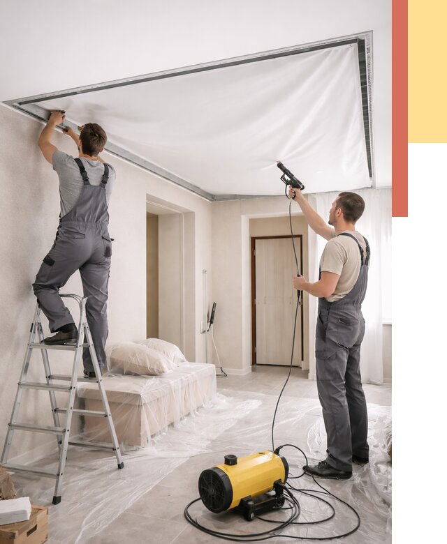 Монтаж натяжного потолка в прихожей в Верхнем Уфалее от 2712 руб. под ключ | ОТДЕЛОЧНИК-Врф