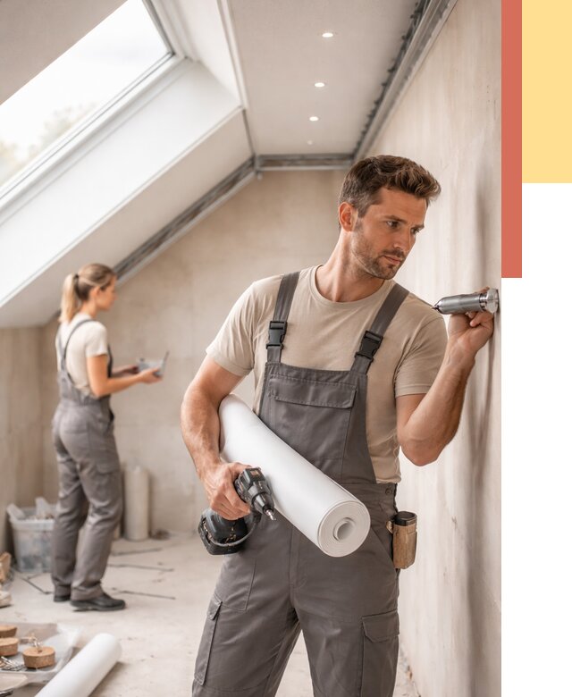 Монтаж натяжного потолка на мансарде в Верхнем Уфалее от 3582 руб. | ОТДЕЛОЧНИК-Врф