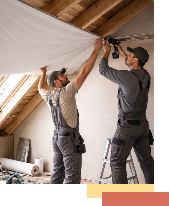 Монтаж натяжного потолка в мансарде в Верхнем Уфалее