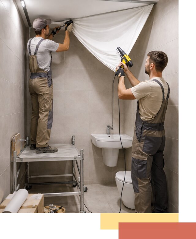 Монтаж натяжного потолка в санузле в Верхнем Уфалее