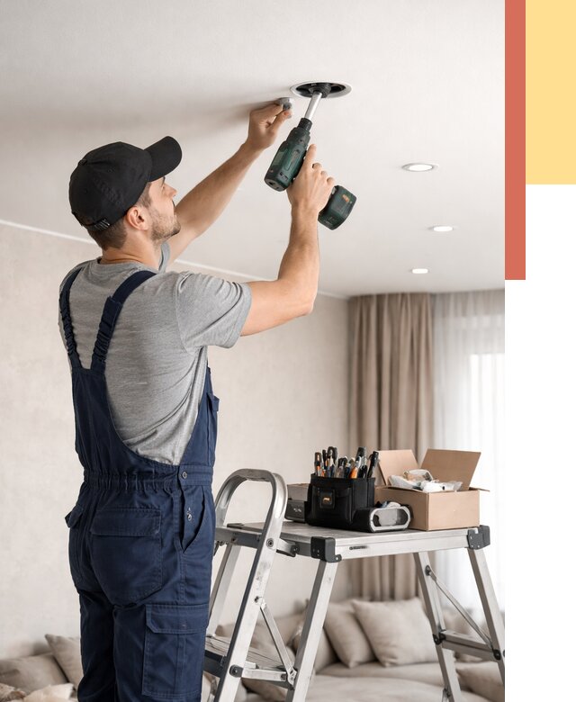 Установка и монтаж точечных светильников в натяжной потолок в Верхнем Уфалее от 1842 руб. | ОТДЕЛОЧНИК-Врф