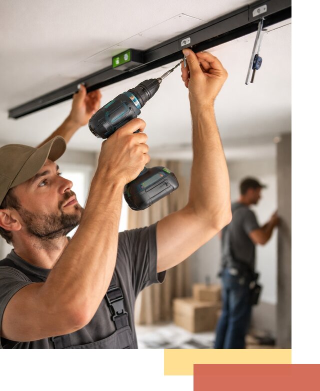 Установка трековых светильников в натяжной потолок в Верхнем Уфалее