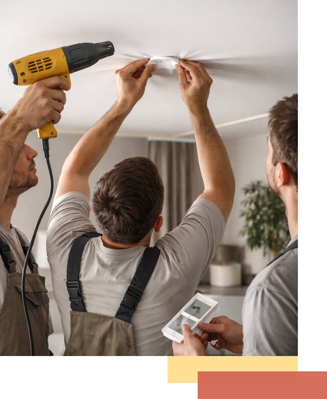 Ремонт прокола полотна натяжного потолка в Верхнем Уфалее