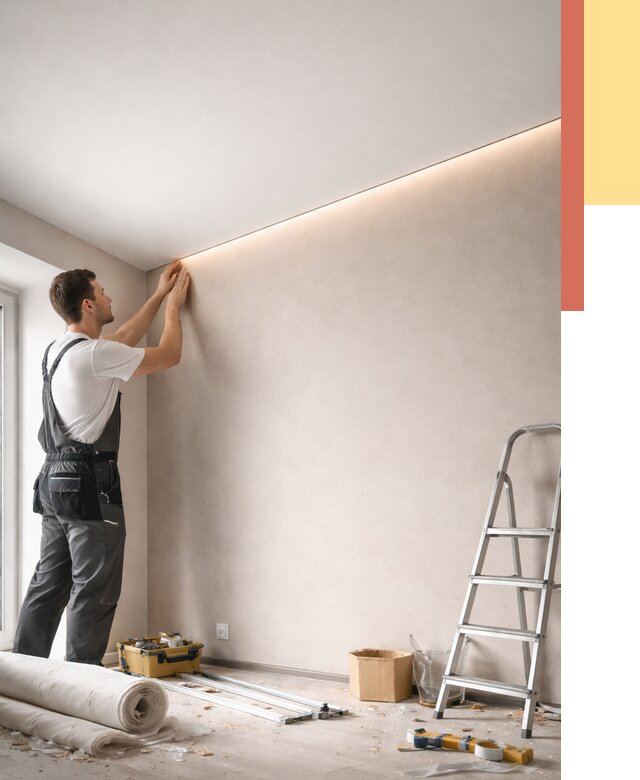 Теневые натяжные потолки в Верхнем Уфалее от 8392 руб. под ключ | ОТДЕЛОЧНИК-Врф