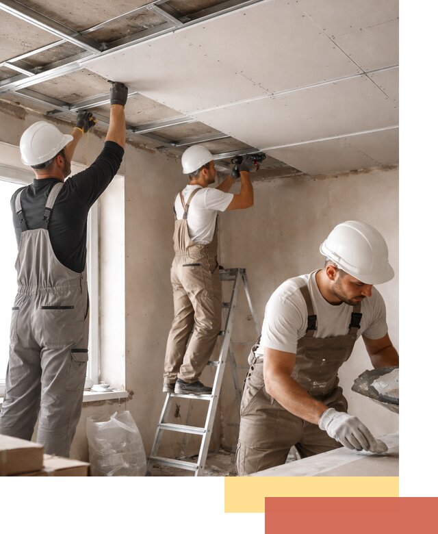 Одноуровневый потолок из гипсокартона в Верхнем Уфалее — монтаж и отделка