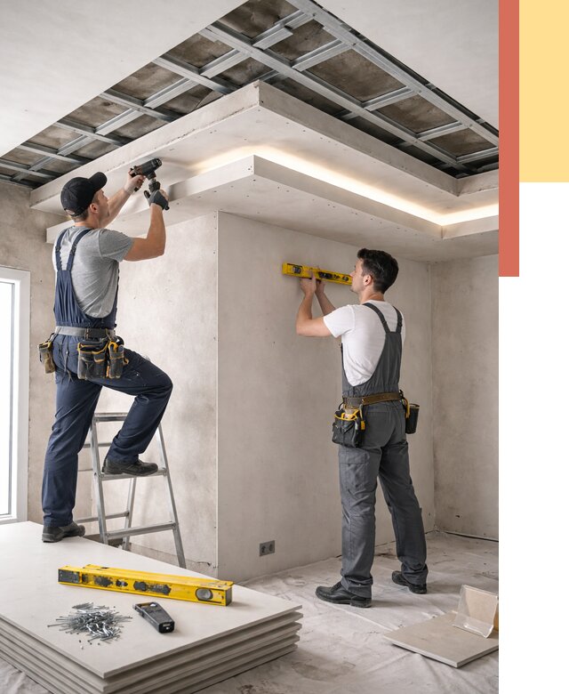 Двухуровневый потолок из гипсокартона в Верхнем Уфалее от 1484 руб. под ключ | ОТДЕЛОЧНИК-Врф