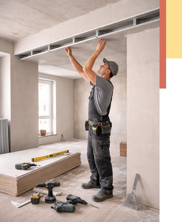 Потолок из гипсокартона с нишей в Верхнем Уфалее от 1279 руб. под ключ | ОТДЕЛОЧНИК-Врф