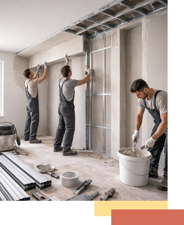 Монтаж потолка из гипсокартона с нишей в Верхнем Уфалее