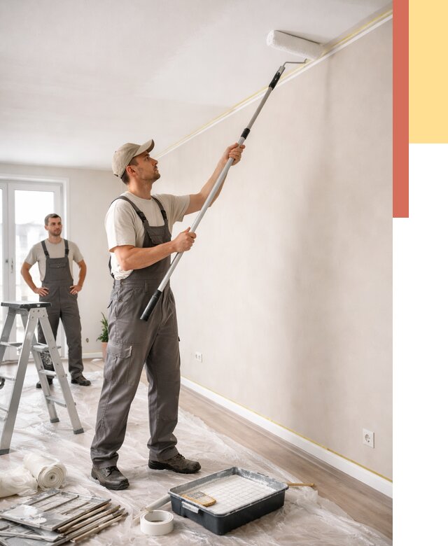 Покраска потолка из гипсокартона в Верхнем Уфалее от 4605 руб./м2 — услуги под ключ | ОТДЕЛОЧНИК-Врф