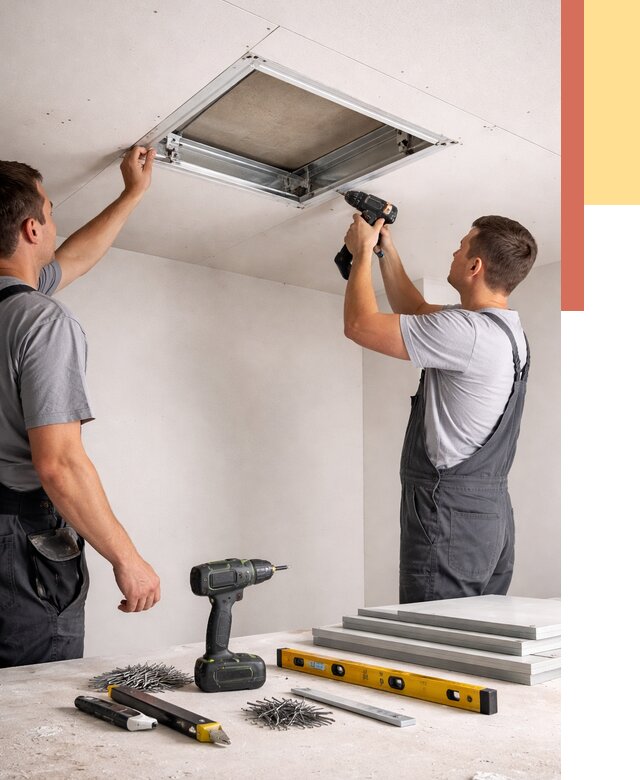 Установка люка в потолок ГКЛ в Верхнем Уфалее от 2559 руб. под ключ | ОТДЕЛОЧНИК-Врф