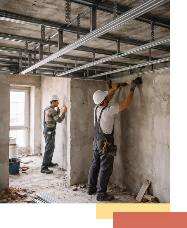 Монтаж каркаса потолка из профильного профиля в Верхнем Уфалее