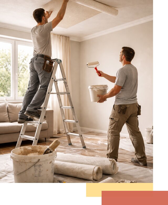 Поклейка обоев на потолок в Верхнем Уфалее — качественно и быстро