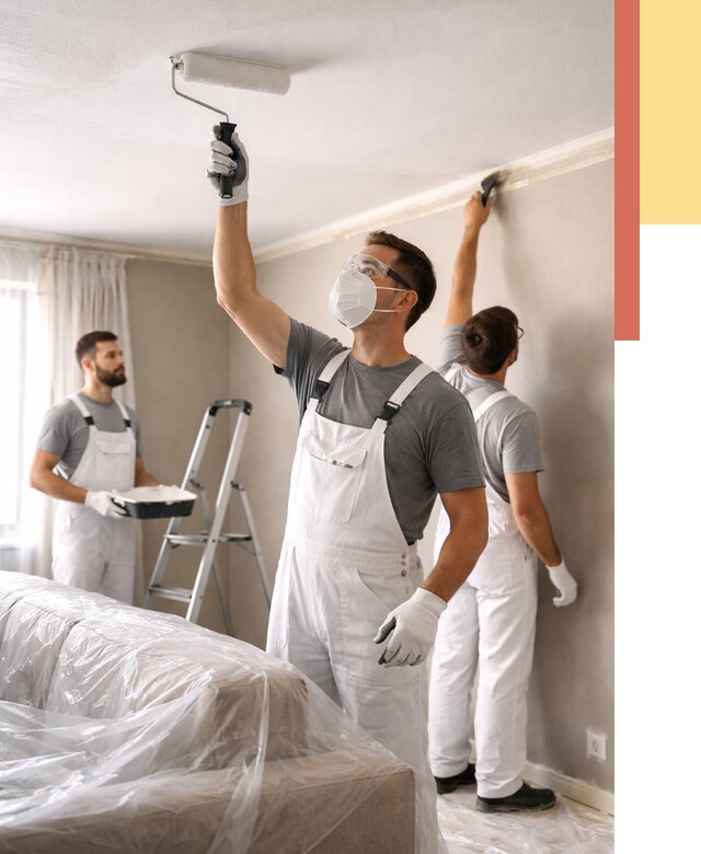 Покраска потолка водоэмельсионной краской в Верхнем Уфалее от 2251 руб/м² — услуги под ключ | ОТДЕЛОЧНИК-Врф