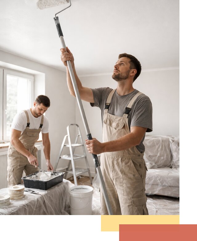 Покраска потолка водоэмульсионной краской в Верхнем Уфалее