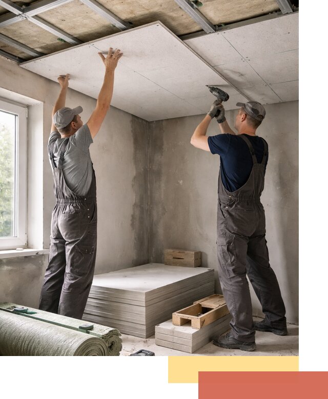 Шумоизоляция потолка панелями ЗИПС в Верхнем Уфалее